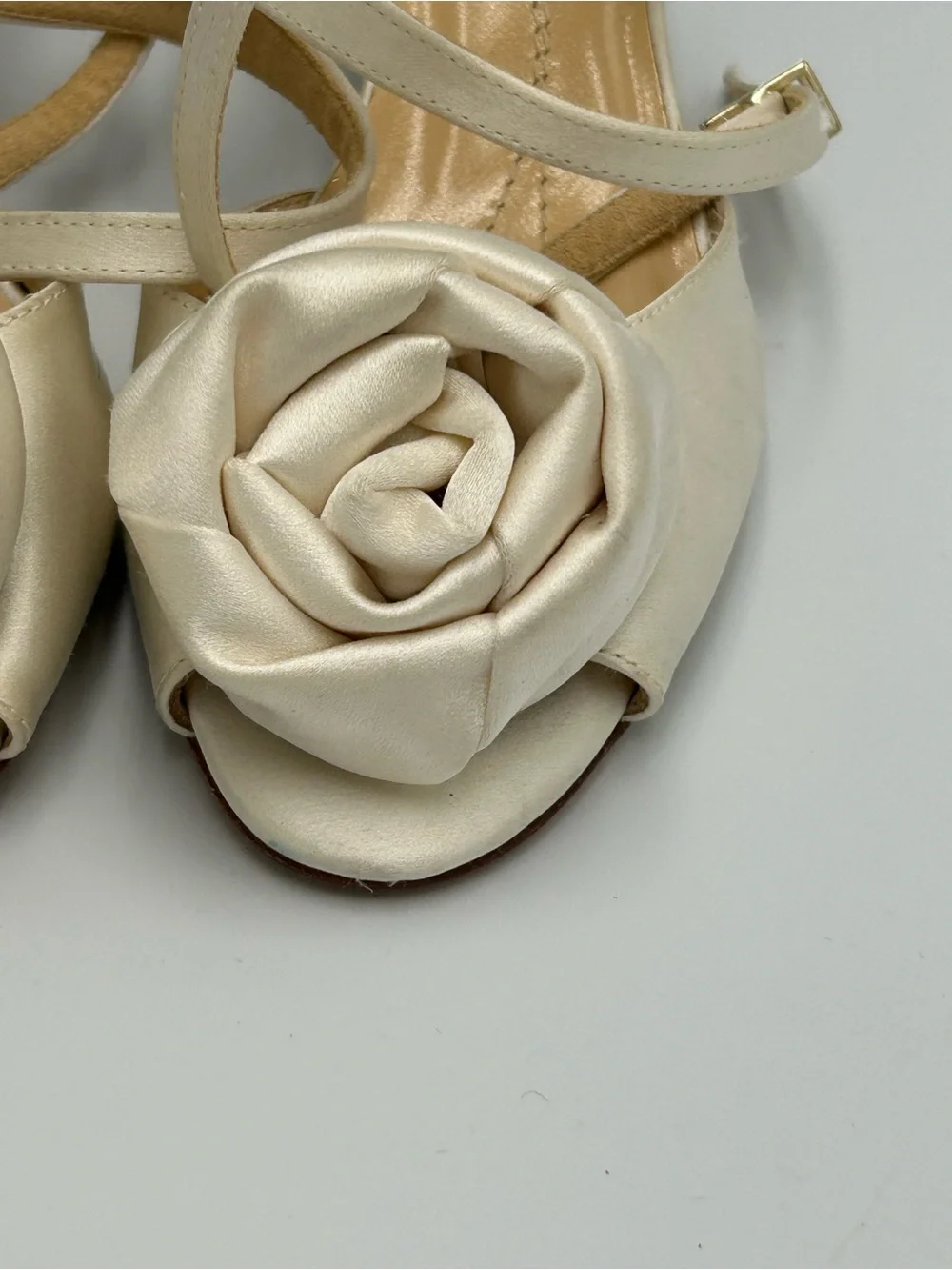Kate Spade Satin Rosette Slingback Heels Rose Open Toe Size 5.5 B Silk